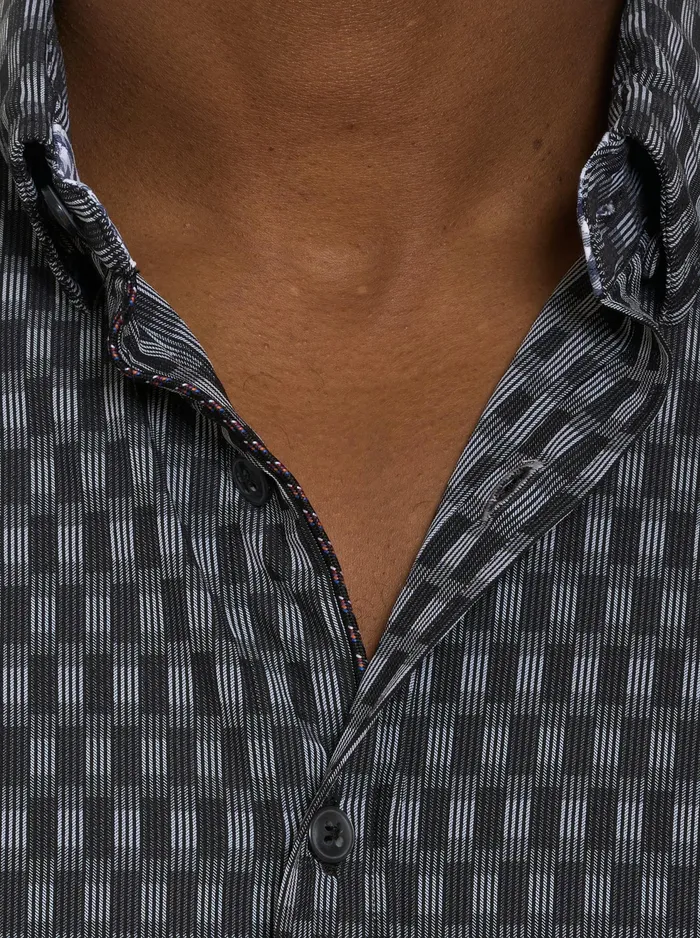 Robert Graham Long Sleeve Button Down Shirts Men NUCCI MOTION LONG SLEEVE BUTTON DOWN SHIRT Black