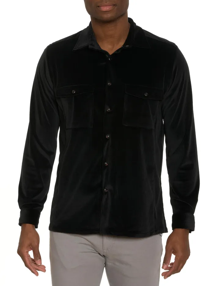Robert Graham Long Sleeve Button Down Shirts Men PATORNO BUTTON FRONT SHIRT JACKET Black Robert Graham Long Sleeve Button Down Shirts Men PATORNO BUTTON FRONT SHIRT JACKET Black