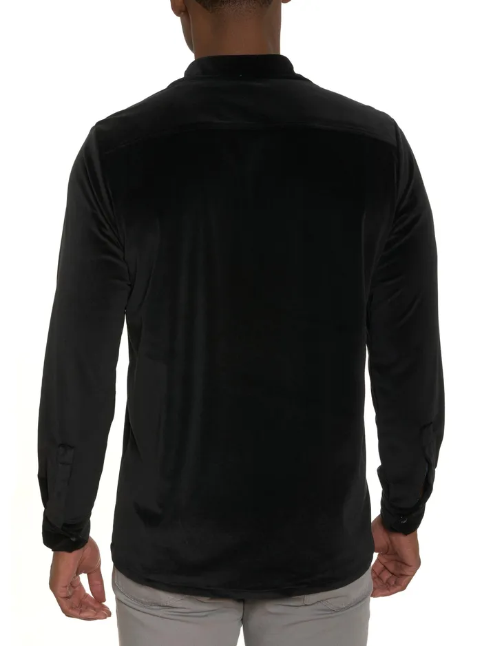 Robert Graham Long Sleeve Button Down Shirts Men PATORNO BUTTON FRONT SHIRT JACKET Black