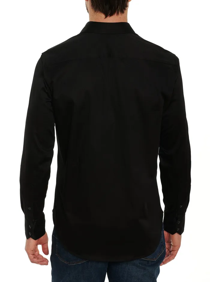 Robert Graham Long Sleeve Button Down Shirts Men RIGHTEOUS 2 LONG SLEEVE BUTTON DOWN SHIRT Black