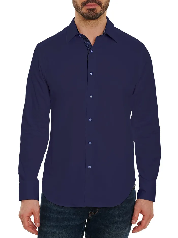 Robert Graham Long Sleeve Button Down Shirts Men RIGHTEOUS 2 LONG SLEEVE BUTTON DOWN SHIRT Black