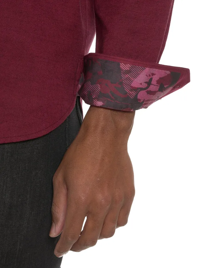 Robert Graham Long Sleeve Button Down Shirts Men SANTA CROCE LONG SLEEVE BUTTON DOWN SHIRT Burgundy