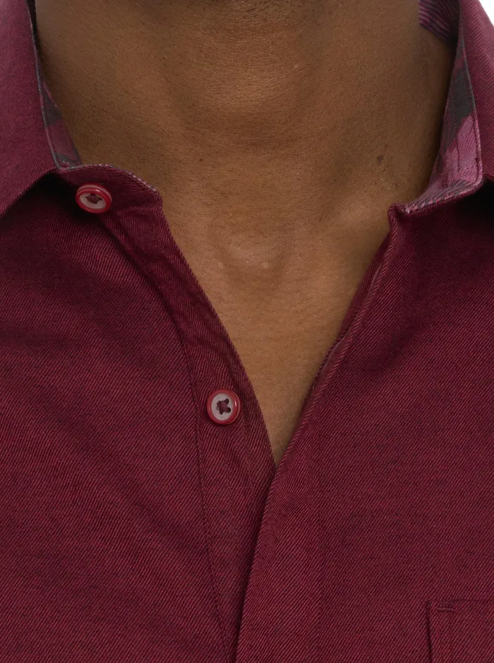 Robert Graham Long Sleeve Button Down Shirts Men SANTA CROCE LONG SLEEVE BUTTON DOWN SHIRT Burgundy
