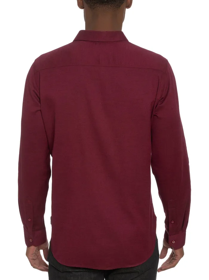 Robert Graham Long Sleeve Button Down Shirts Men SANTA CROCE LONG SLEEVE BUTTON DOWN SHIRT Burgundy
