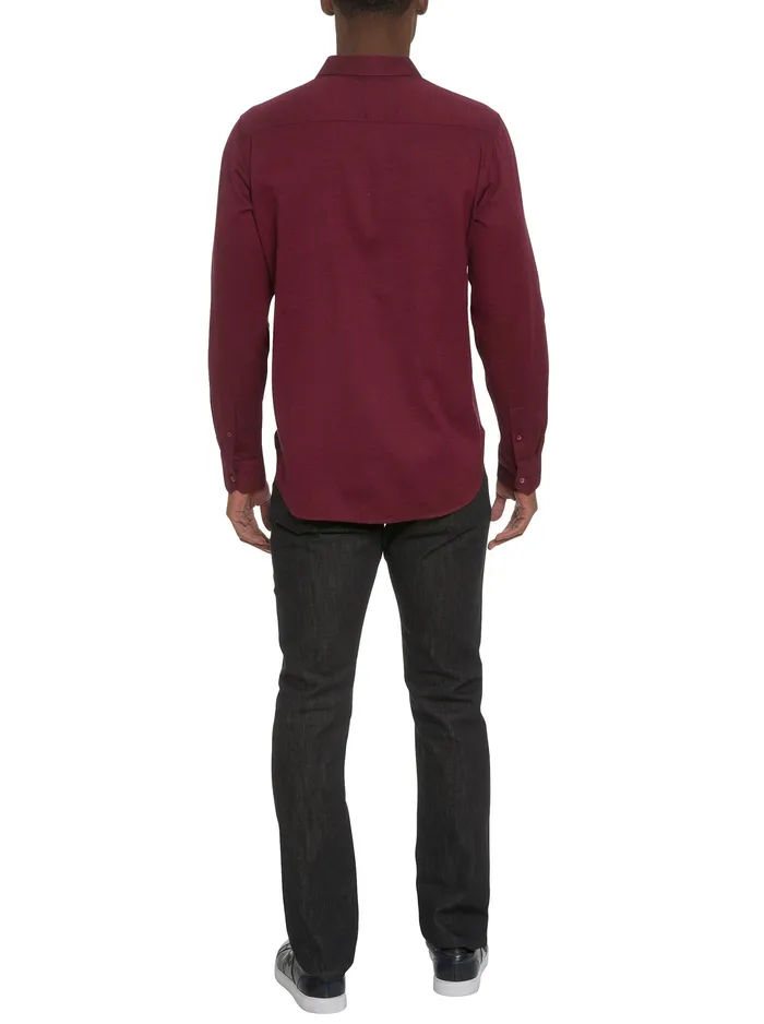 Robert Graham Long Sleeve Button Down Shirts Men SANTA CROCE LONG SLEEVE BUTTON DOWN SHIRT Burgundy