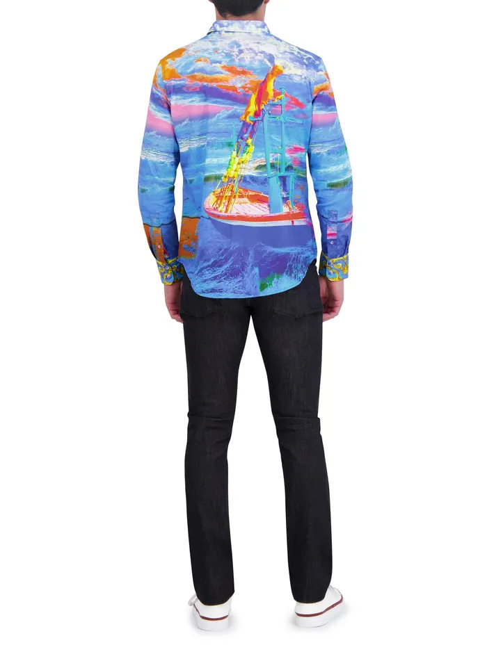 Robert Graham Long Sleeve Button Down Shirts Men SUNSET AT SEA LONG SLEEVE BUTTON DOWN SHIRT Blue