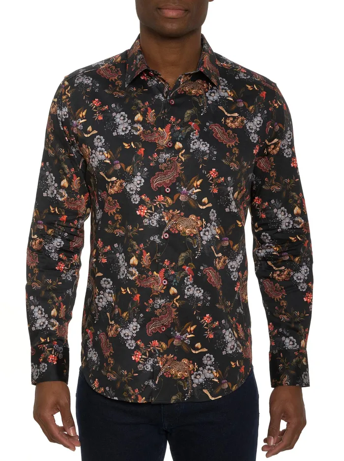 Robert Graham Long Sleeve Button Down Shirts Men THE LEO LONG SLEEVE BUTTON DOWN SHIRT Black Robert Graham Long Sleeve Button Down Shirts Men THE LEO LONG SLEEVE BUTTON DOWN SHIRT Black