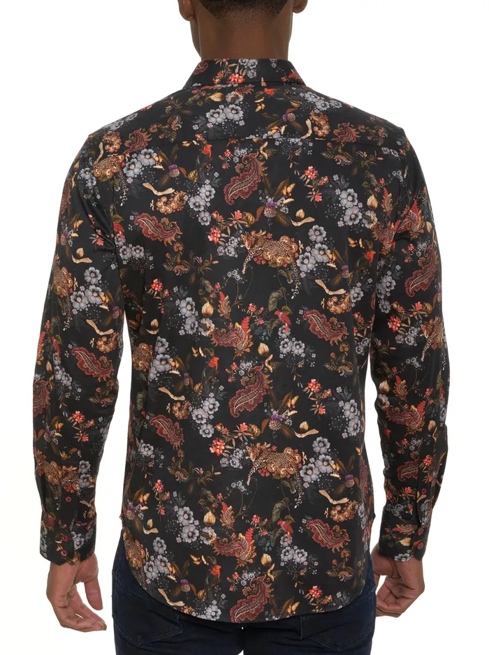Robert Graham Long Sleeve Button Down Shirts Men THE LEO LONG SLEEVE BUTTON DOWN SHIRT Black
