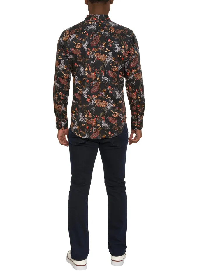 Robert Graham Long Sleeve Button Down Shirts Men THE LEO LONG SLEEVE BUTTON DOWN SHIRT Black