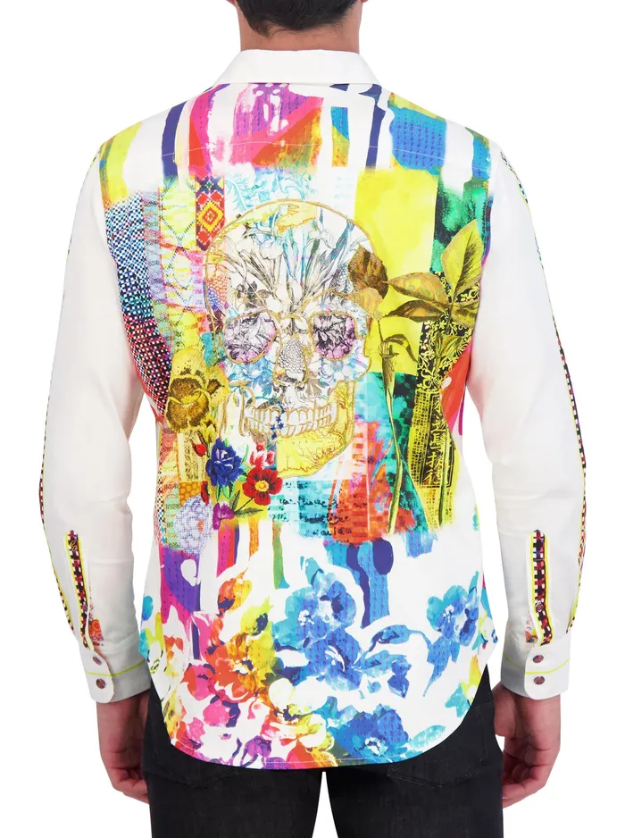 Robert Graham Long Sleeve Button Down Shirts Men VIBRANT SKULL LONG SLEEVE BUTTON DOWN SHIRT Multi