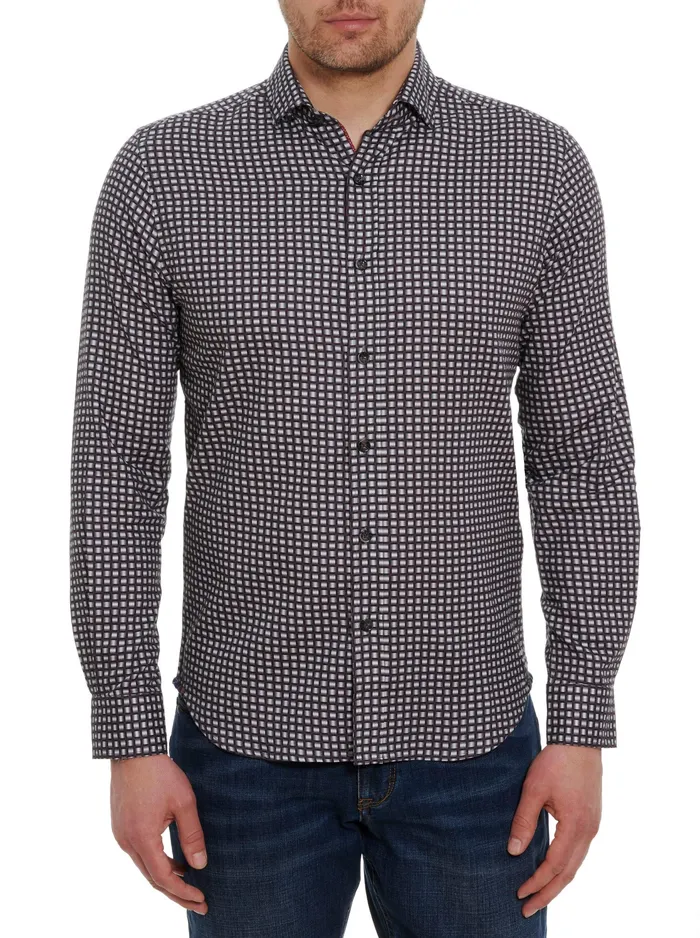 Robert Graham Long Sleeve Button Down Shirts Men WEYLIN LONG SLEEVE BUTTON DOWN SHIRT Bordeaux Robert Graham Long Sleeve Button Down Shirts Men WEYLIN LONG SLEEVE BUTTON DOWN SHIRT Bordeaux