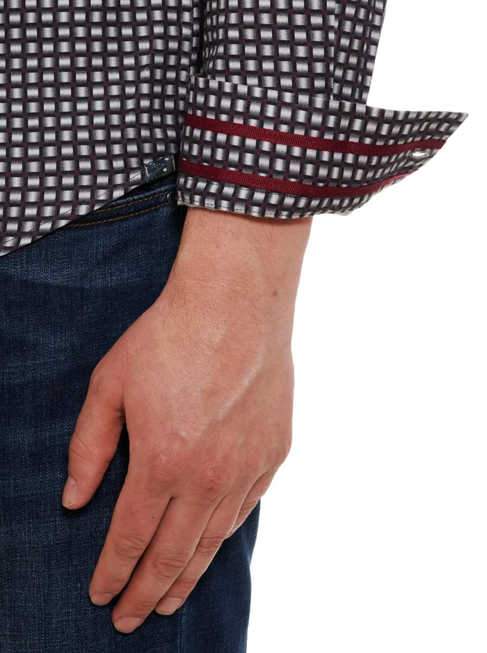 Robert Graham Long Sleeve Button Down Shirts Men WEYLIN LONG SLEEVE BUTTON DOWN SHIRT Bordeaux