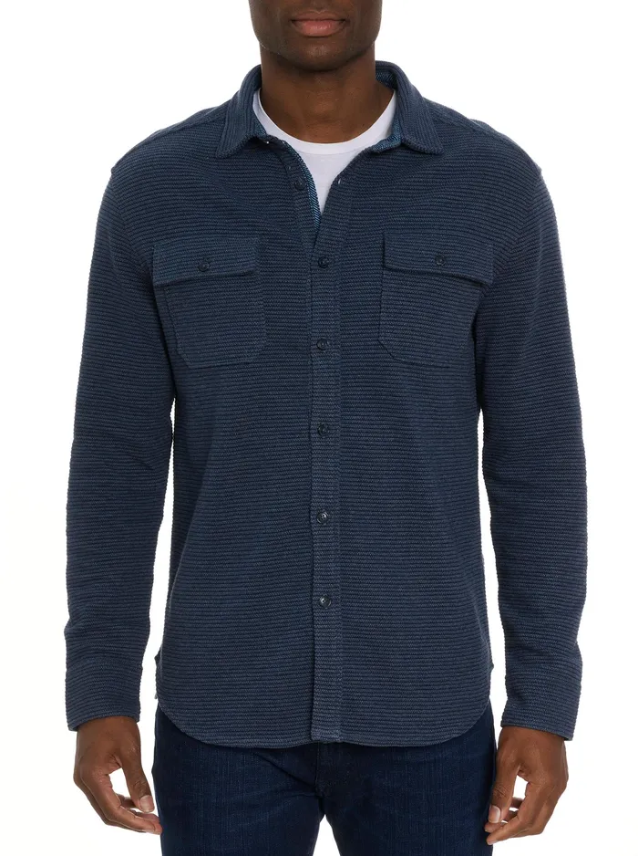 Robert Graham Long Sleeve Knits Men BRUNNER LONG SLEEVE KNIT TOP Indigo