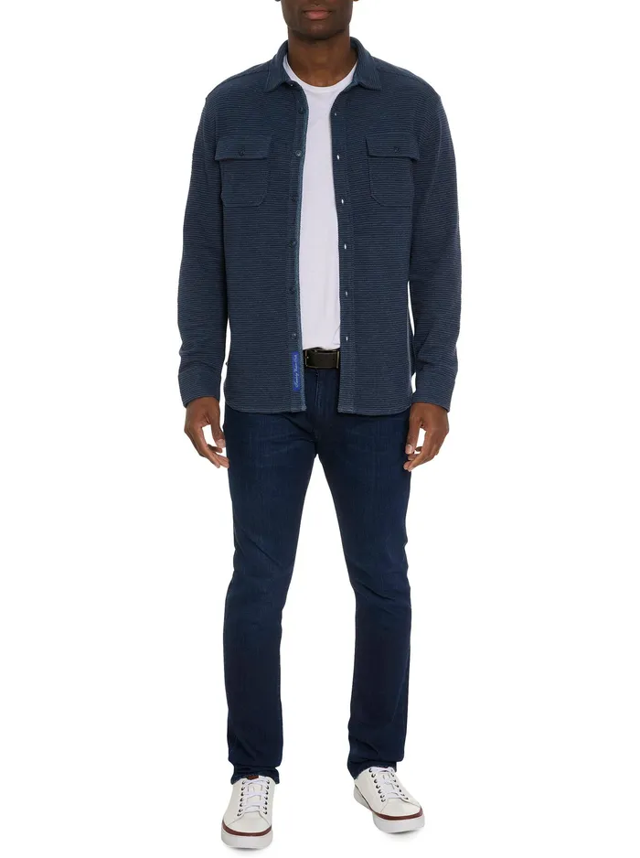 Robert Graham Long Sleeve Knits Men BRUNNER LONG SLEEVE KNIT TOP Indigo