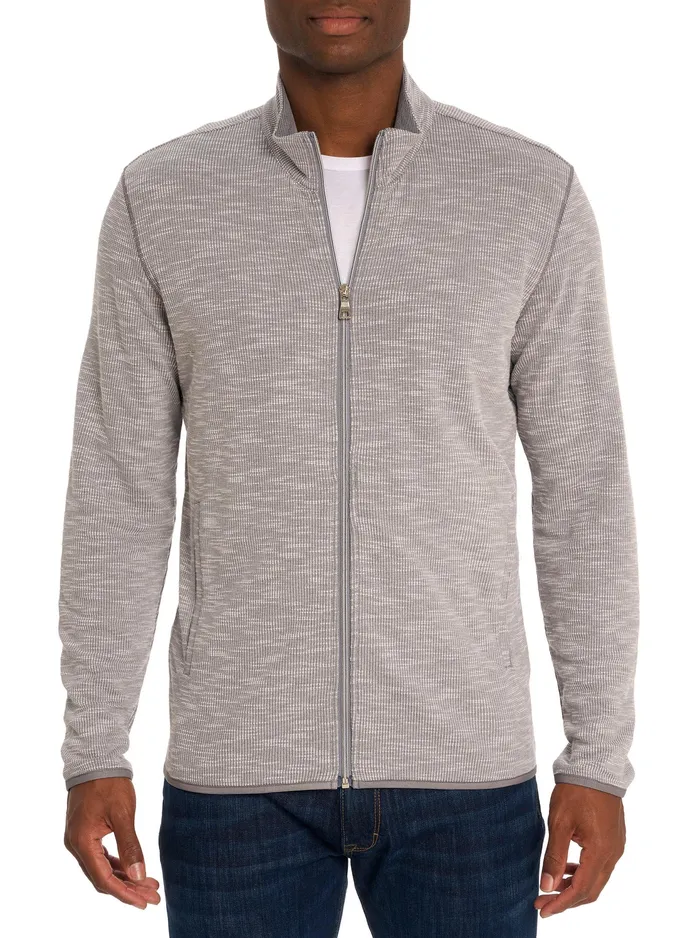 Robert Graham Long Sleeve Knits Men KOBRA FULL ZIP LONG SLEEVE KNIT Light Grey