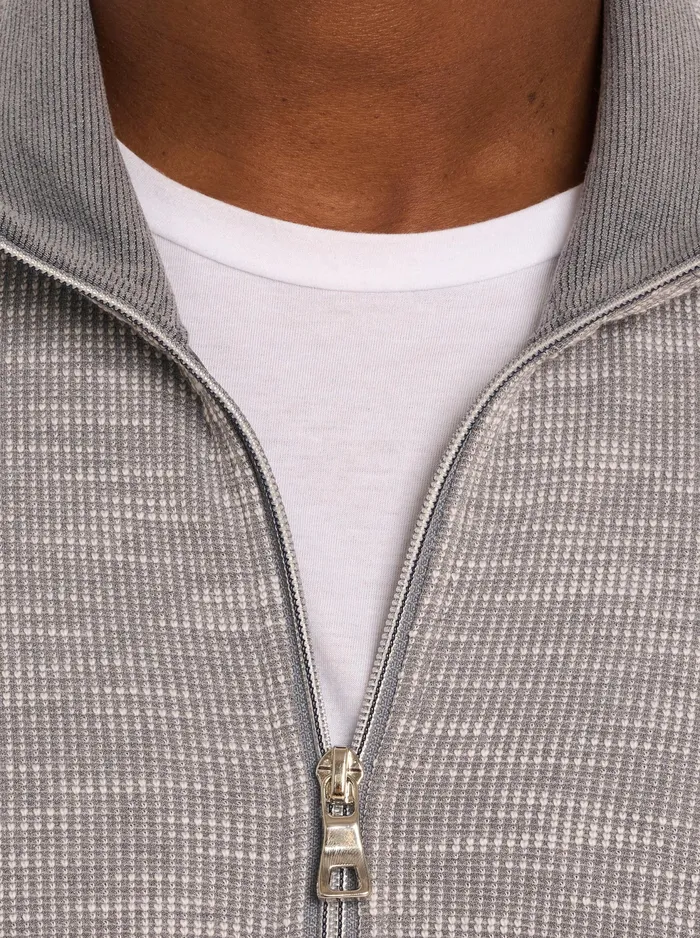 Robert Graham Long Sleeve Knits Men KOBRA FULL ZIP LONG SLEEVE KNIT Light Grey