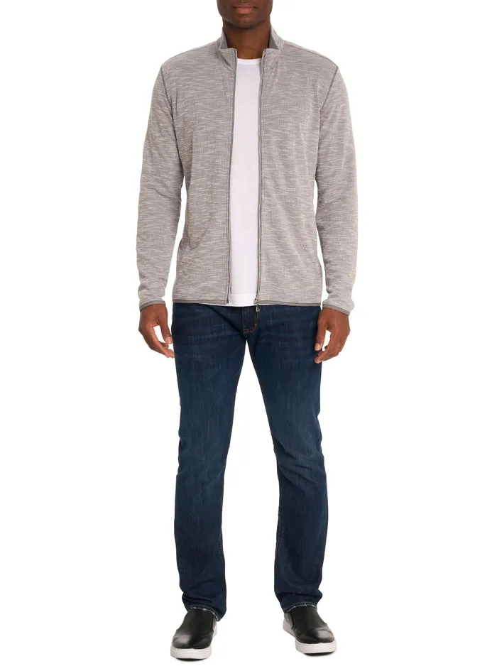 Robert Graham Long Sleeve Knits Men KOBRA FULL ZIP LONG SLEEVE KNIT Light Grey