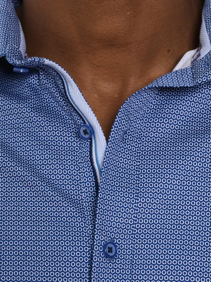 Robert Graham Long Sleeve Knits Men LIOTTA MOTION LONG SLEEVE KNIT BUTTON DOWN SHIRT Navy