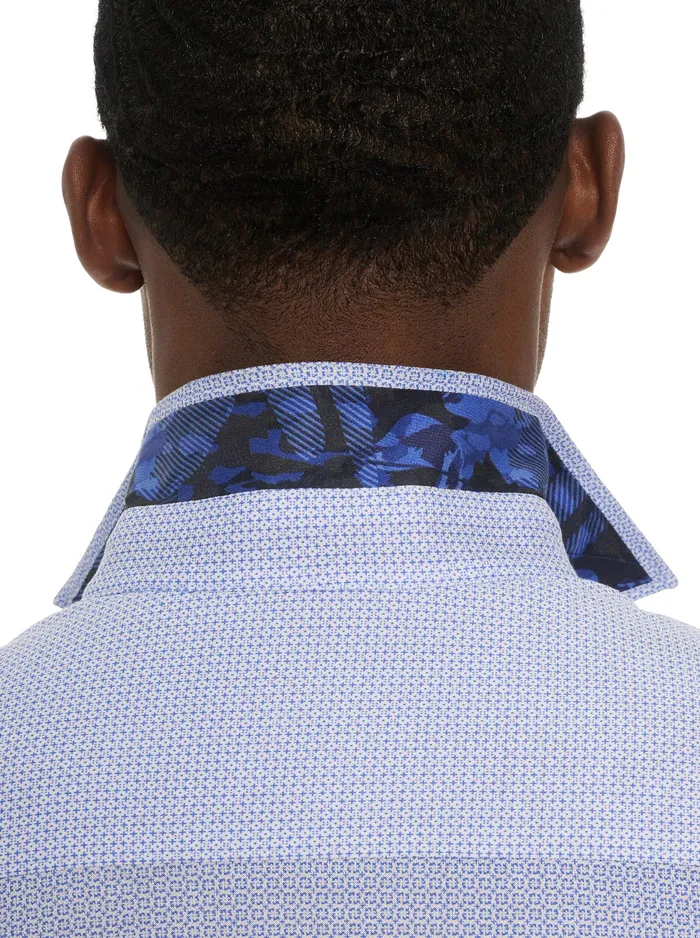 Robert Graham Long Sleeve Knits Men PIRLO MOTION LONG SLEEVE KNIT BUTTON DOWN SHIRT Blue