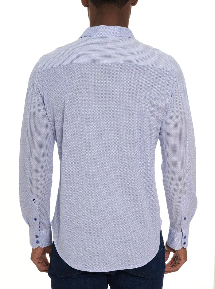 Robert Graham Long Sleeve Knits Men PIRLO MOTION LONG SLEEVE KNIT BUTTON DOWN SHIRT Blue
