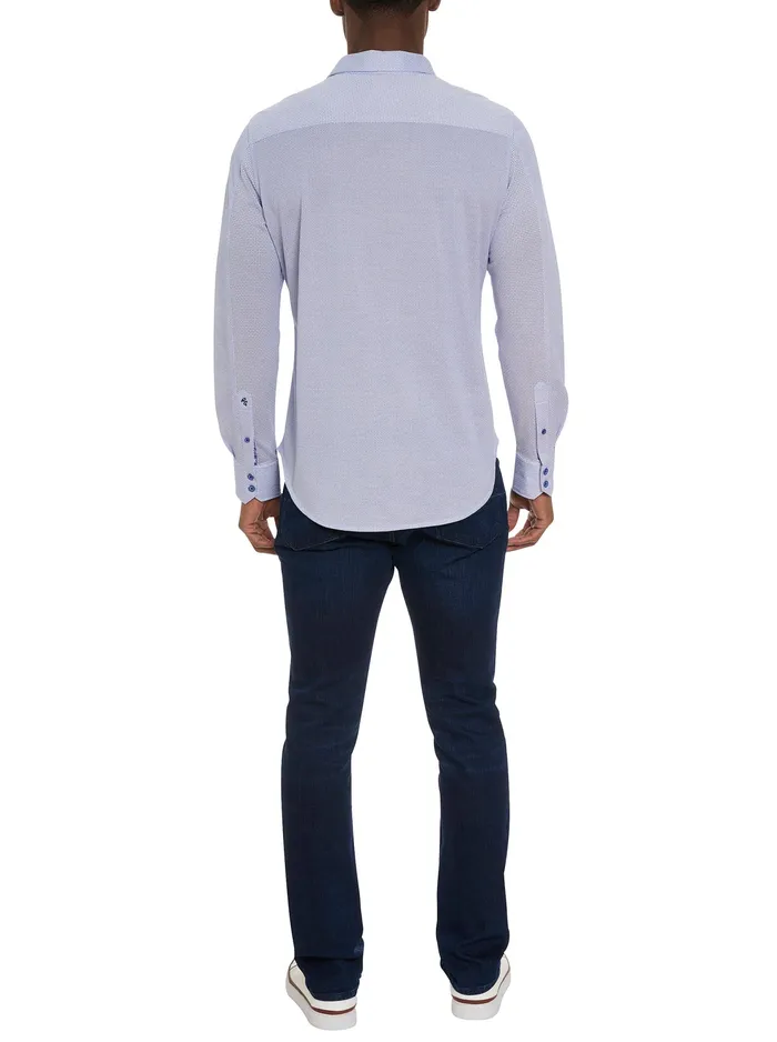 Robert Graham Long Sleeve Knits Men PIRLO MOTION LONG SLEEVE KNIT BUTTON DOWN SHIRT Blue