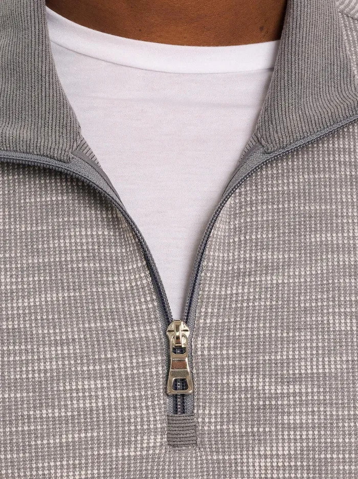 Robert Graham Long Sleeve Knits Men SPEILBERG 14 ZIP LONG SLEEVE KNIT Light Grey