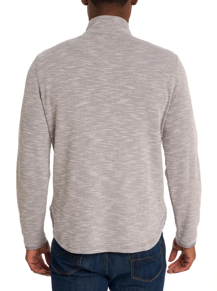 Robert Graham Long Sleeve Knits Men SPEILBERG 14 ZIP LONG SLEEVE KNIT Light Grey