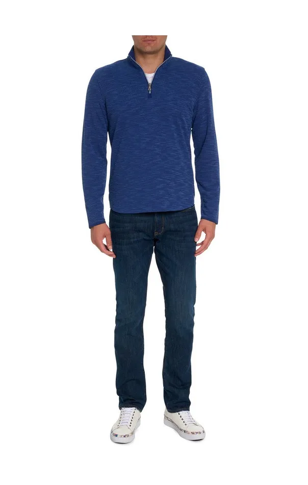 Robert Graham Long Sleeve Knits Men SPEILBERG 14 ZIP LONG SLEEVE KNIT Light Grey
