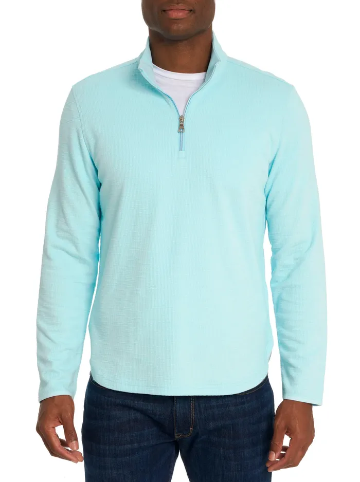 Robert Graham Long Sleeve Knits Men SPEILBERG 14 ZIP LONG SLEEVE KNIT Light Grey