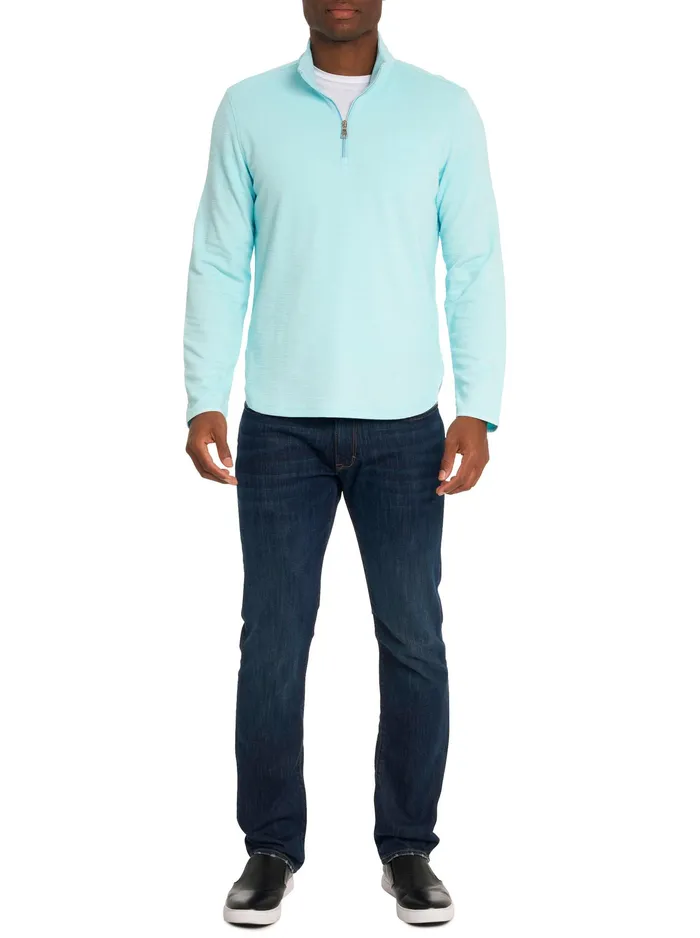 Robert Graham Long Sleeve Knits Men SPEILBERG 14 ZIP LONG SLEEVE KNIT Light Grey