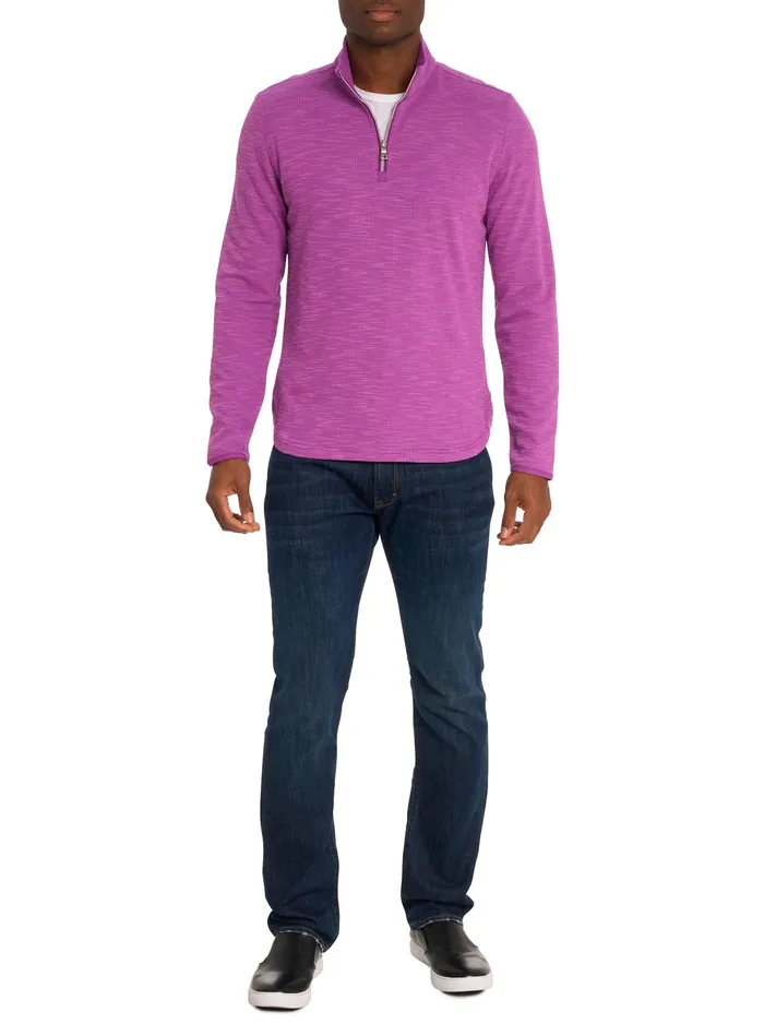 Robert Graham Long Sleeve Knits Men SPEILBERG 14 ZIP LONG SLEEVE KNIT Light Grey