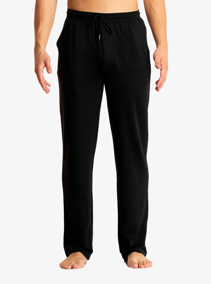 Robert Graham Pajamas and Underwear Men SOLID KNIT STRAIGHT LEG PANT Black