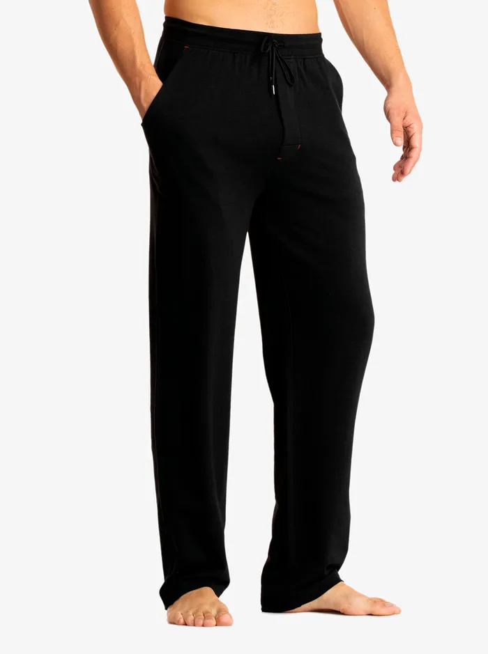 Robert Graham Pajamas and Underwear Men SOLID KNIT STRAIGHT LEG PANT Black