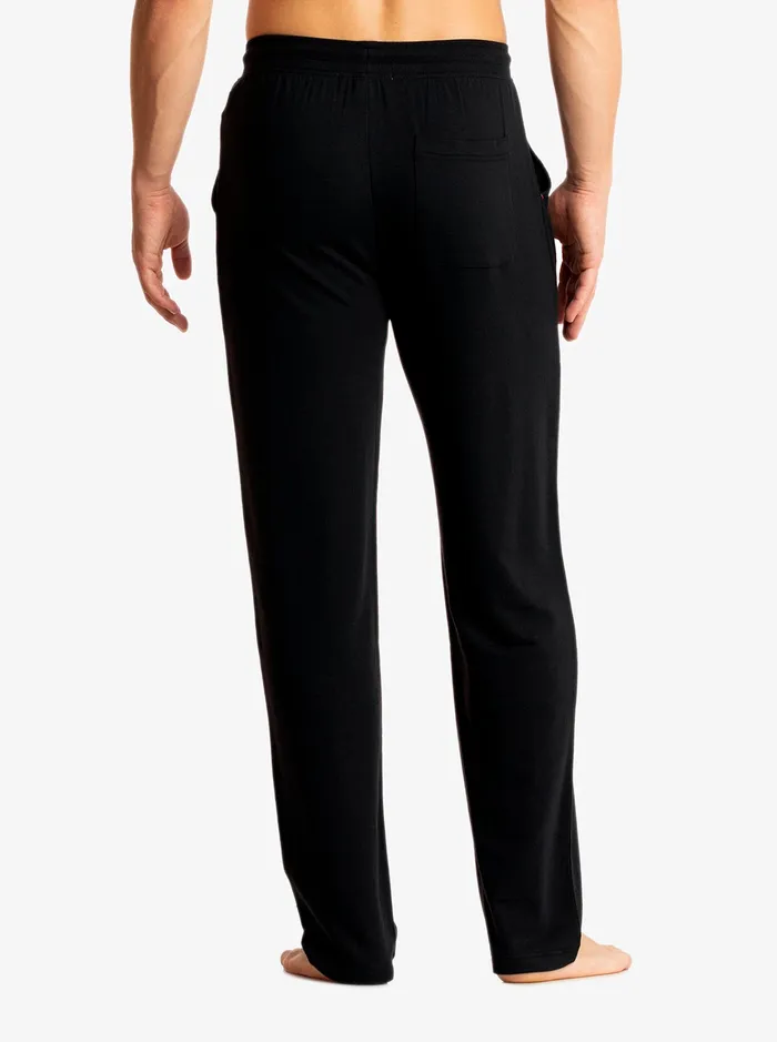 Robert Graham Pajamas and Underwear Men SOLID KNIT STRAIGHT LEG PANT Black
