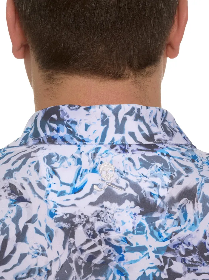 Robert Graham Polos and TShirts Men ABSTRACT ROSE PERFORMANCE POLO Black