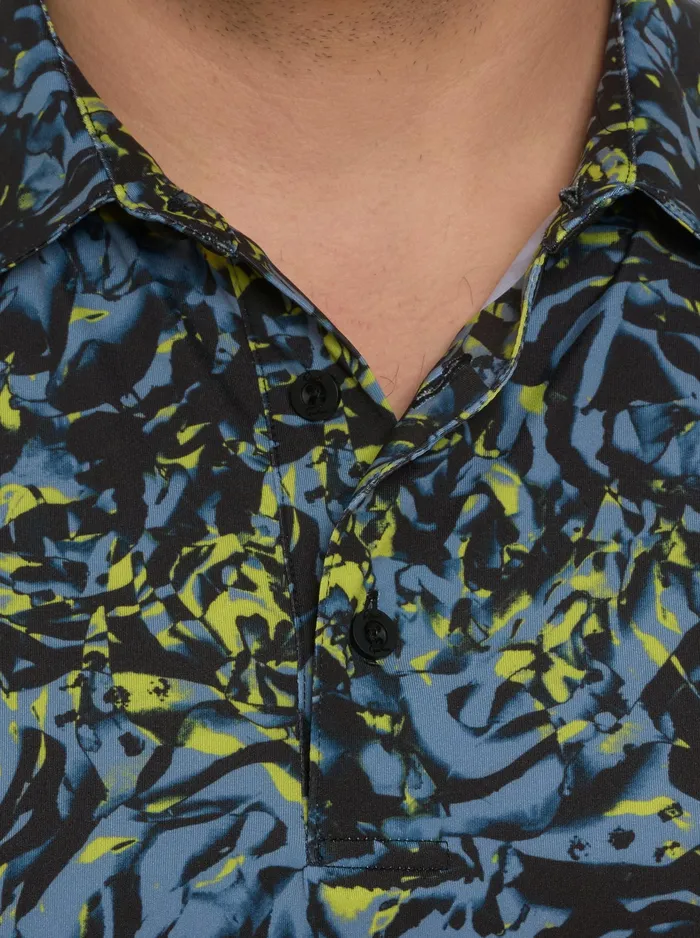 Robert Graham Polos and TShirts Men ABSTRACT ROSE PERFORMANCE POLO Black