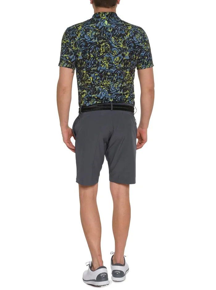 Robert Graham Polos and TShirts Men ABSTRACT ROSE PERFORMANCE POLO Black