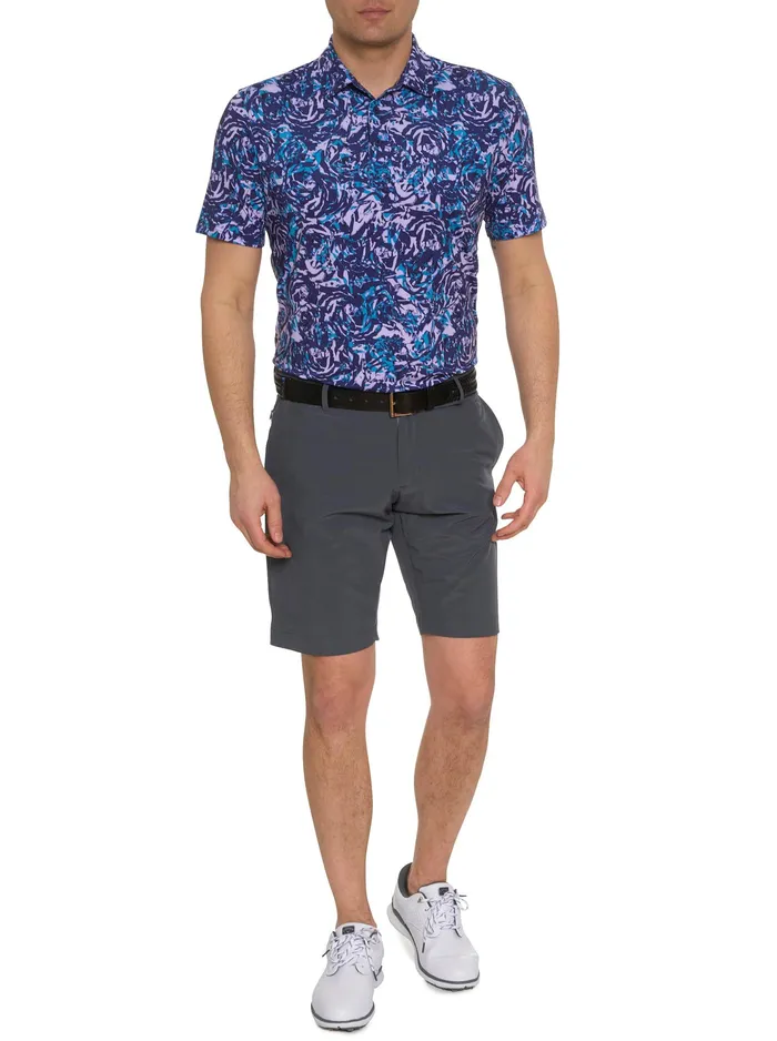 Robert Graham Polos and TShirts Men ABSTRACT ROSE PERFORMANCE POLO Black