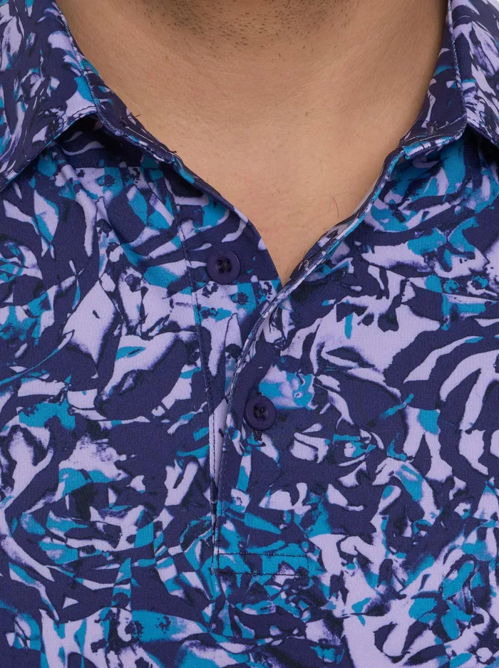 Robert Graham Polos and TShirts Men ABSTRACT ROSE PERFORMANCE POLO Black