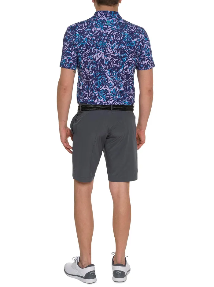 Robert Graham Polos and TShirts Men ABSTRACT ROSE PERFORMANCE POLO Black