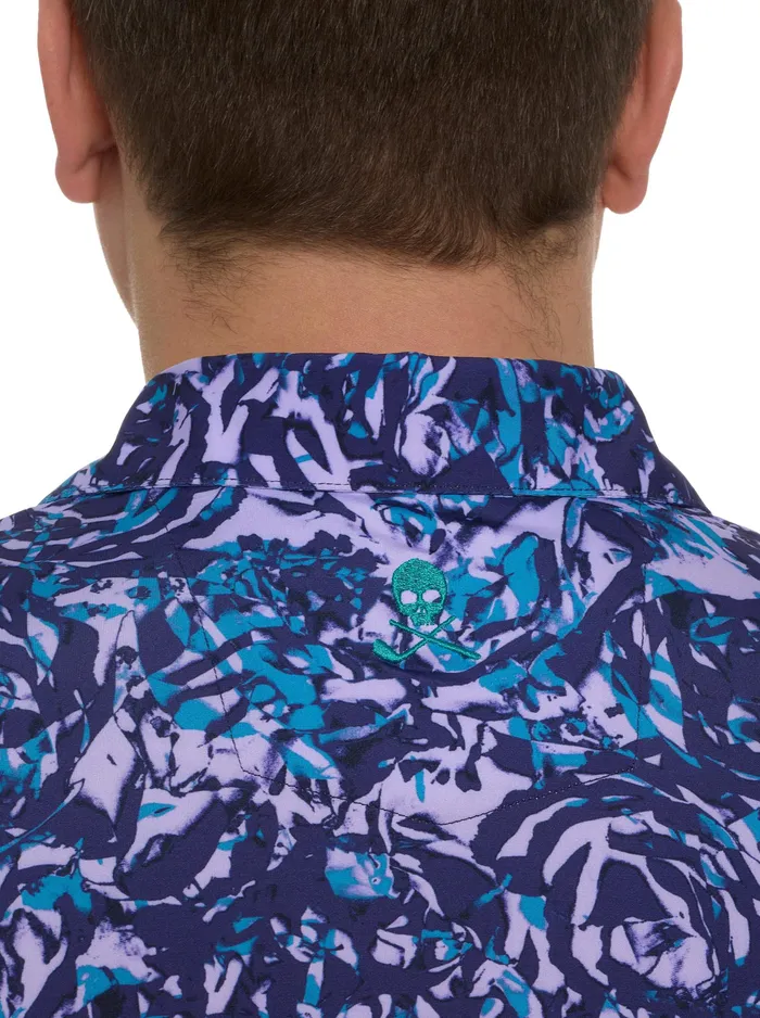 Robert Graham Polos and TShirts Men ABSTRACT ROSE PERFORMANCE POLO Black