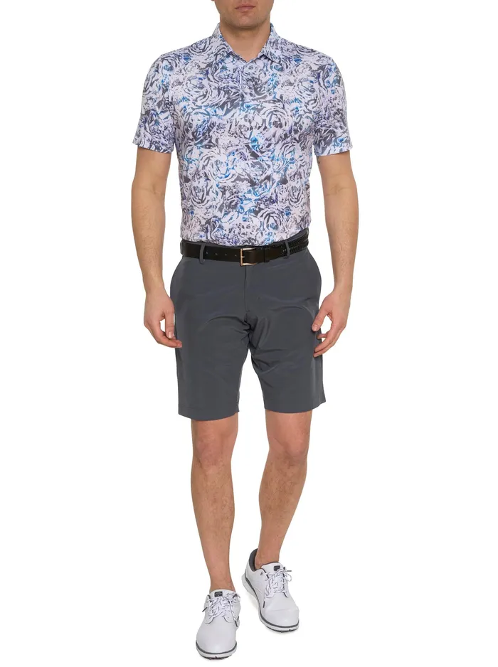 Robert Graham Polos and TShirts Men ABSTRACT ROSE PERFORMANCE POLO Black