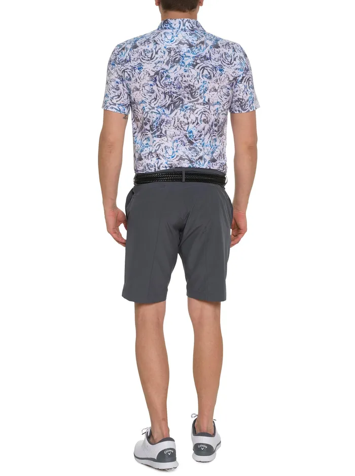 Robert Graham Polos and TShirts Men ABSTRACT ROSE PERFORMANCE POLO Black