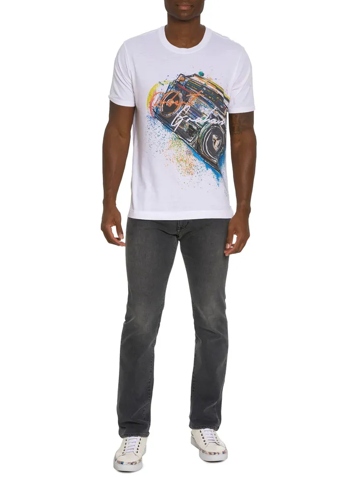 Robert Graham Polos and TShirts Men BOOM BOX SPLASH GRAPHIC TSHIRT White