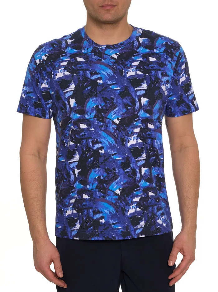Robert Graham Polos and TShirts Men BRUSH STROKE GRAPHIC TSHIRT Navy