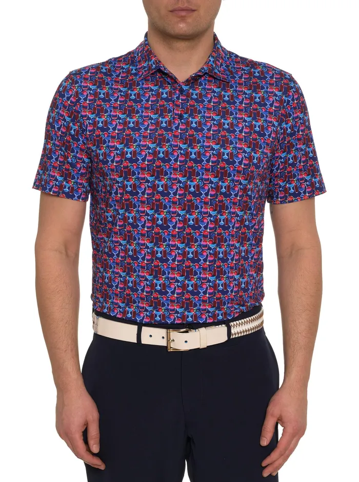Robert Graham Polos and TShirts Men COCKTAIL HOUR KNIT POLO Navy