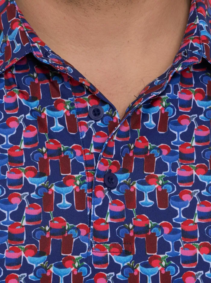 Robert Graham Polos and TShirts Men COCKTAIL HOUR KNIT POLO Navy