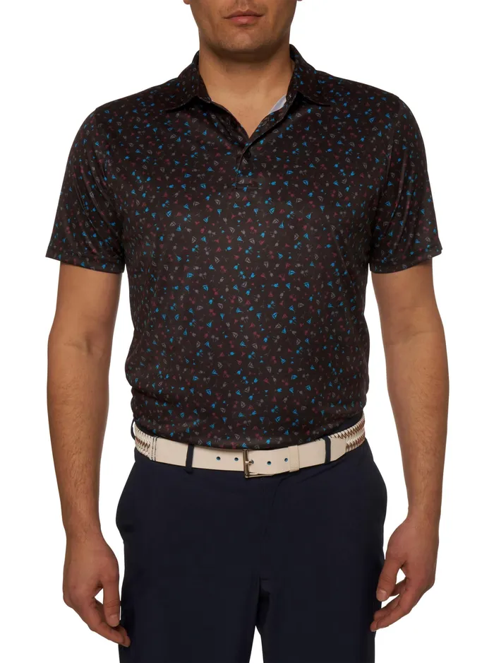 Robert Graham Polos and TShirts Men DRINK AND SAIL PERFORMANCE POLO Black