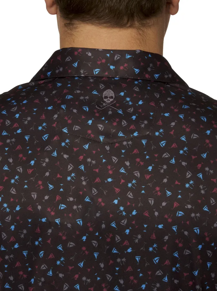 Robert Graham Polos and TShirts Men DRINK AND SAIL PERFORMANCE POLO Black