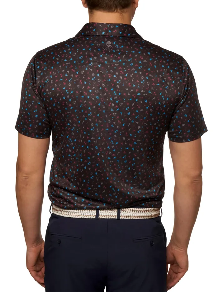 Robert Graham Polos and TShirts Men DRINK AND SAIL PERFORMANCE POLO Black